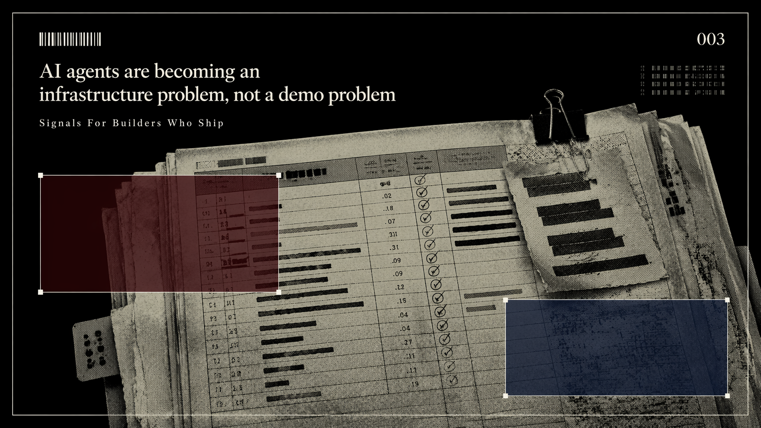 A marked paper ledger representing agent cost and governance risk