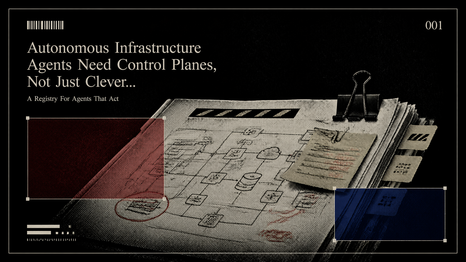 Marked paper runbook with infrastructure incident annotations