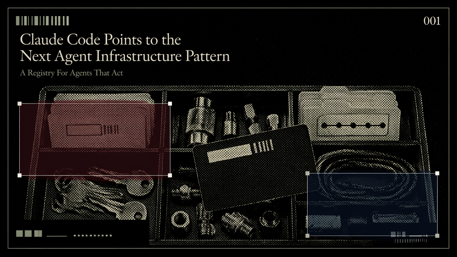 A machinist tool tray arranged as an AI agent infrastructure stack