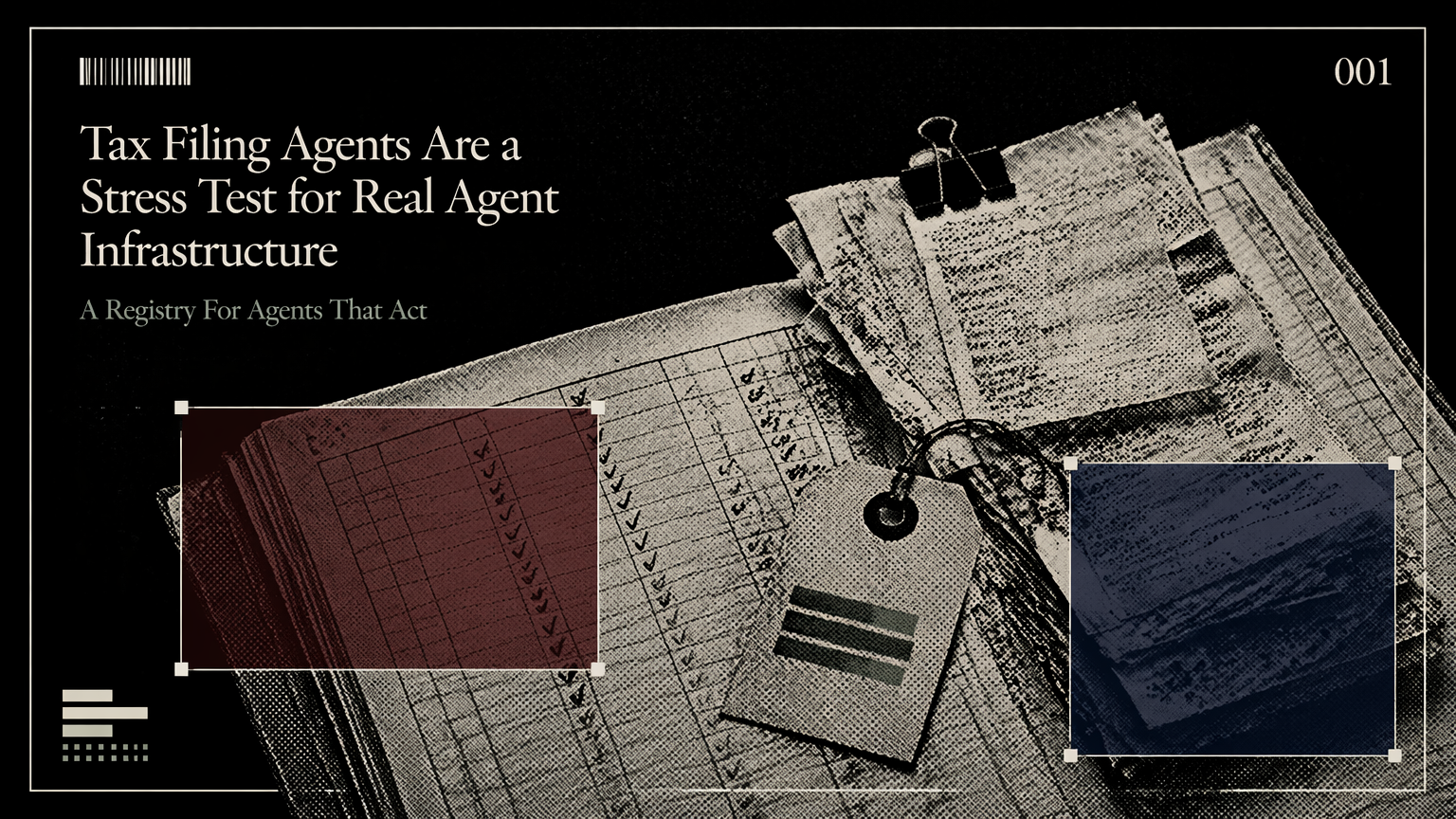 A paper tax ledger with clipped receipts arranged like an agent case file