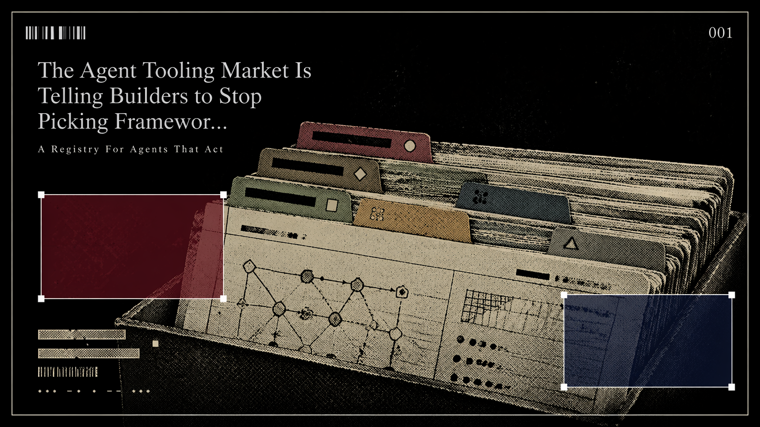 Index cards mapping agent tool categories with pins and audit marks