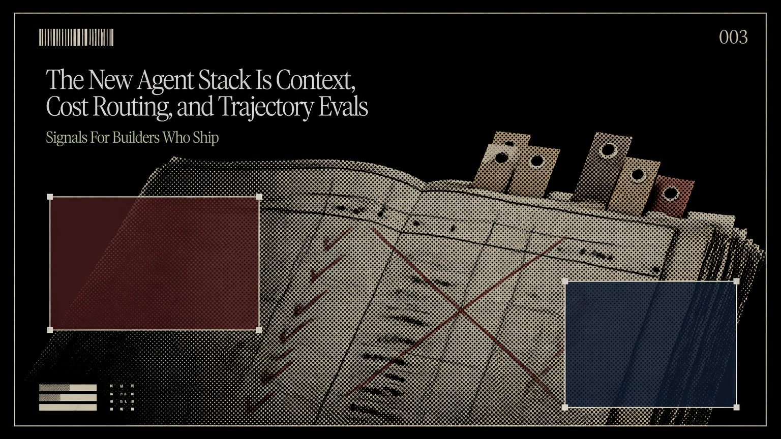 Marked ledger representing agent cost routing, permissions, and audit trails